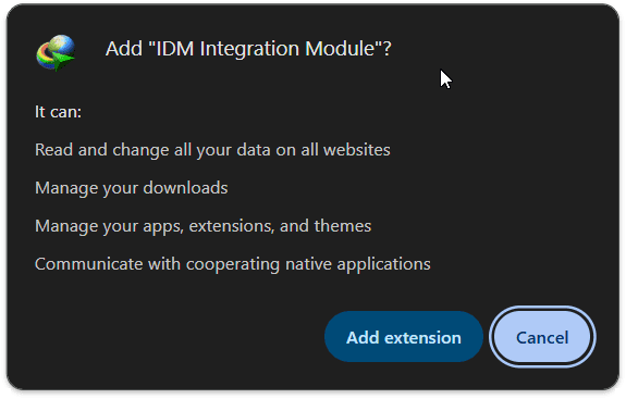 กล่องโต้ตอบ Add browser ของ IDM สำหรับเลือกไฟล์โปรแกรมเบราว์เซอร์ที่ต้องการเชื่อมต่อ