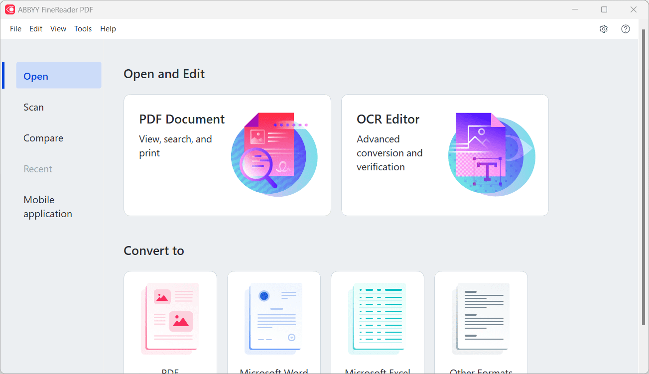 หน้าจอการใช้งานของโปรแกรม ABBYY FineReader PDF 16.0.14.7295 (Full)