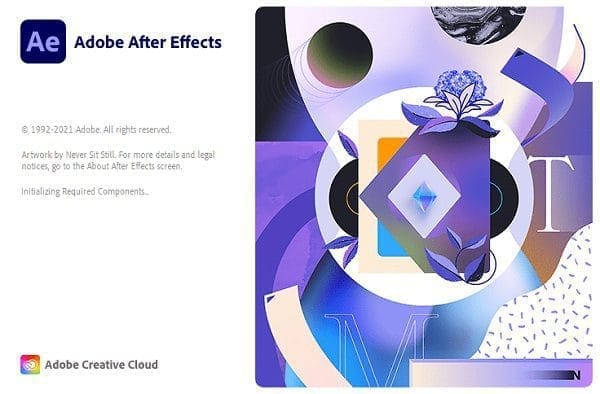 Adobe After Effects 2022 v22.6 หน้าจอการใช้งานของโปรแกรม Adobe After Effects 2022 v22.6