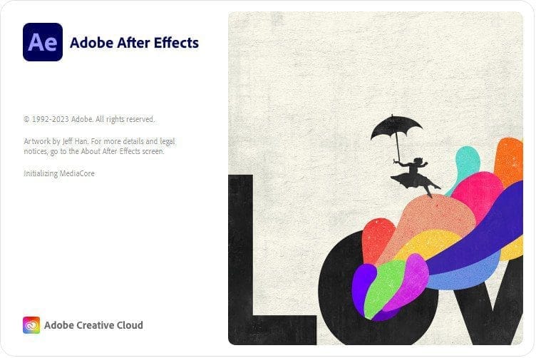 Adobe After Effects 2023 โลโก้ของโปรแกรม Adobe After Effects 2023