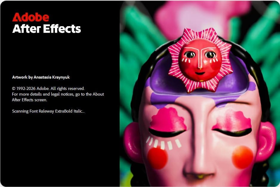 Adobe After Effects 2026 v26.3.0 หน้าจอการใช้งานของโปรแกรม Adobe After Effects 2026 v26.3.0