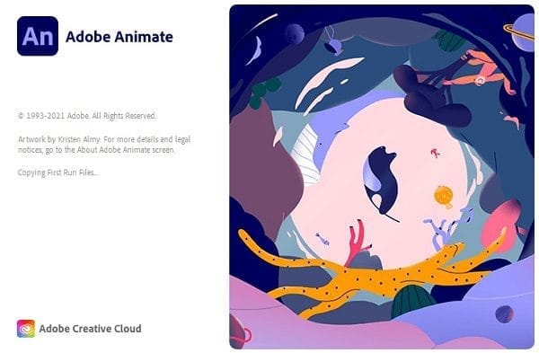 Adobe Animate 2022 หน้าจอการใช้งานของโปรแกรม Adobe Animate 2022