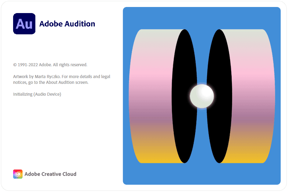 หน้าจอการใช้งานของโปรแกรม Adobe Audition 2023