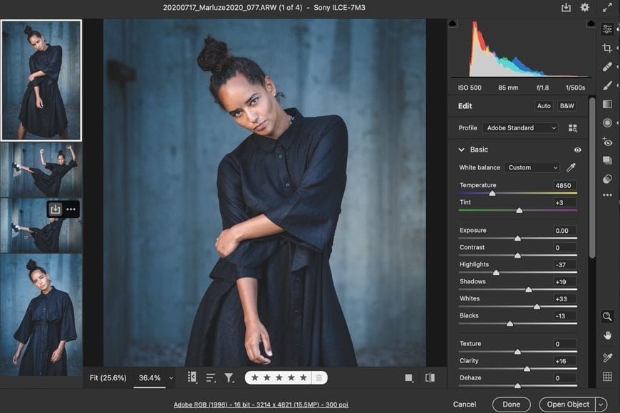 ภาพประกอบการใช้งานโปรแกรม Adobe Camera Raw 18.5.0 ลำดับที่ 3