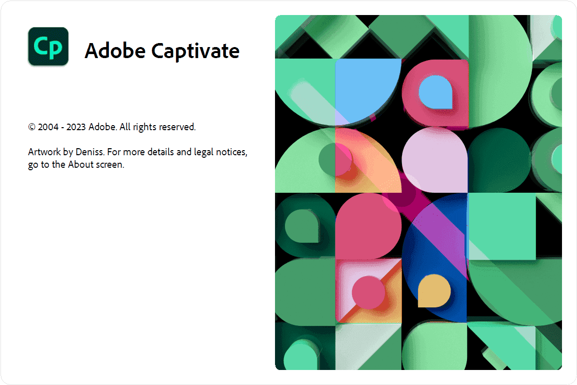 หน้าจอการใช้งานของโปรแกรม Adobe Captivate 12.6.0.63