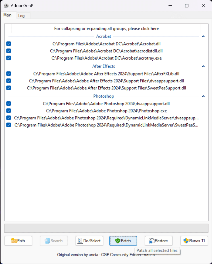 ภาพประกอบการใช้งานโปรแกรม Adobe GenP 4.2.1 ลำดับที่ 3