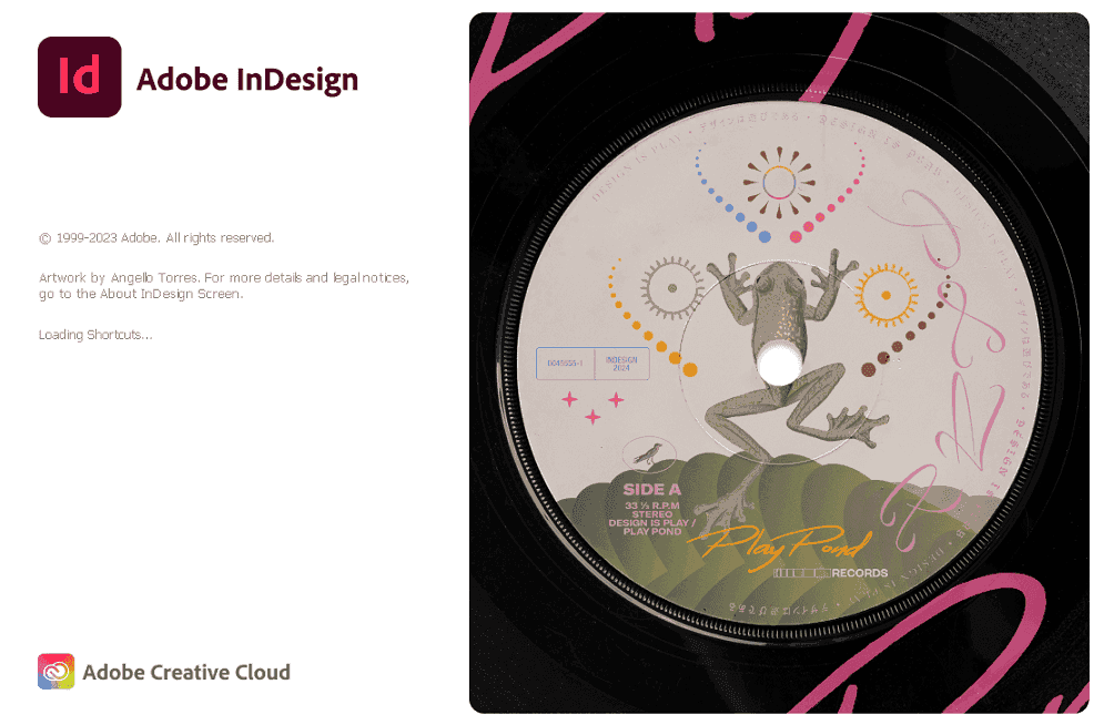 หน้าจอการใช้งานของโปรแกรม Adobe InDesign 2024 v19.5.5