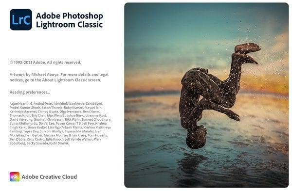 หน้าจอการใช้งานของโปรแกรม Adobe Lightroom Classic 2022