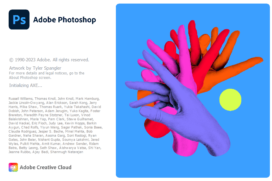 หน้าจอการใช้งานของโปรแกรม Adobe Photoshop 2023