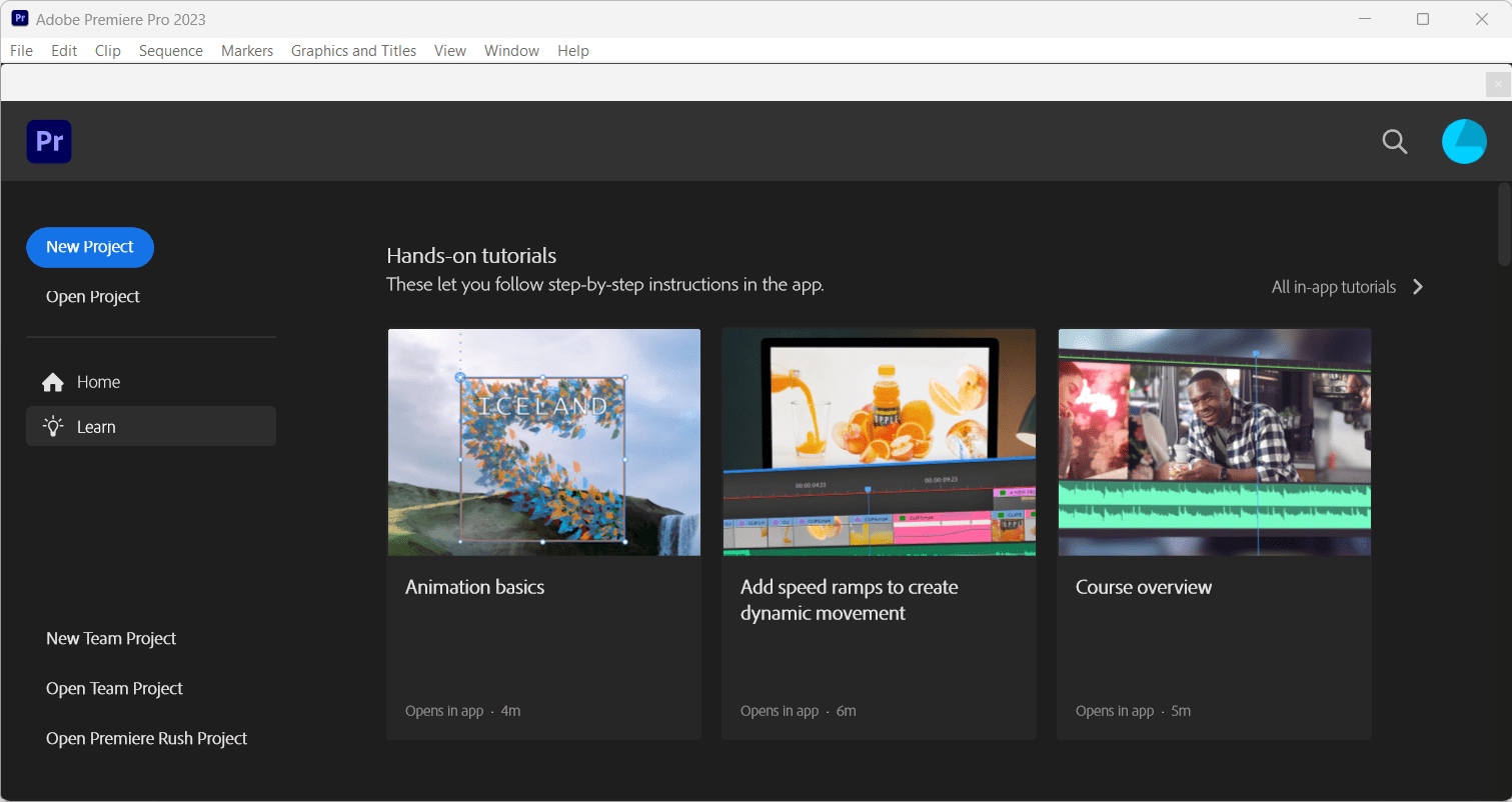 หน้าจอการใช้งานของโปรแกรม Adobe Premiere Pro 2025 v25.6.5