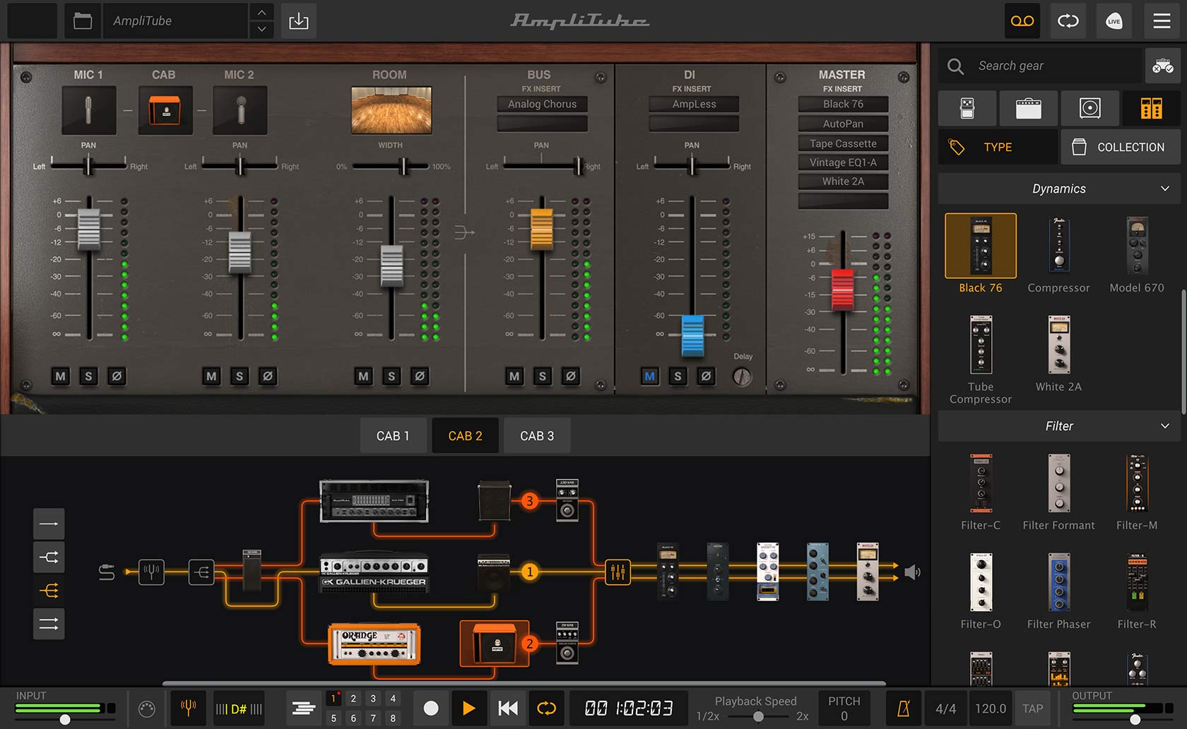 ภาพประกอบการใช้งานโปรแกรม AmpliTube 5.10.9 ลำดับที่ 2