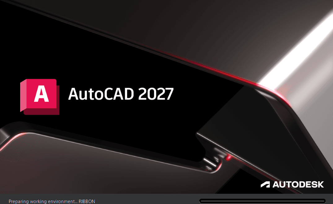 หน้าจอการใช้งานของโปรแกรม Autodesk AutoCAD 2027