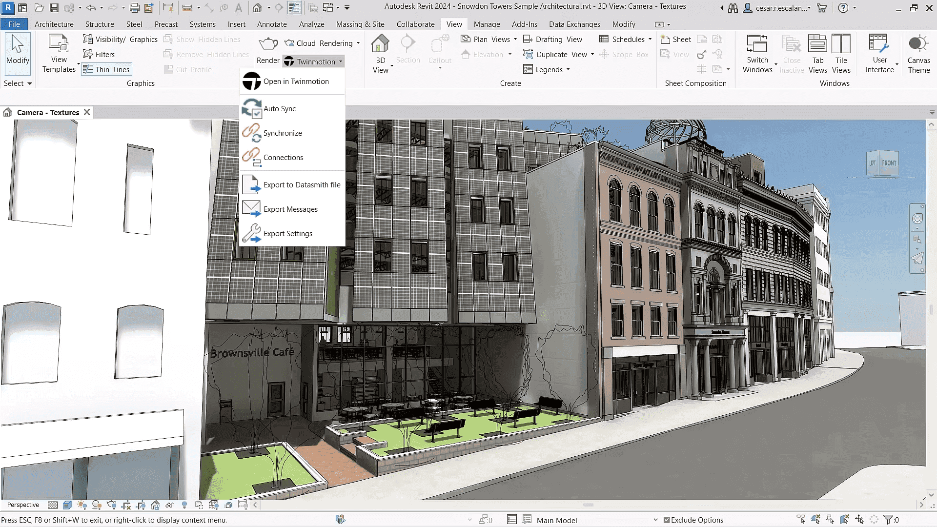 หน้าจอการใช้งานของโปรแกรม Autodesk Revit 2024.2