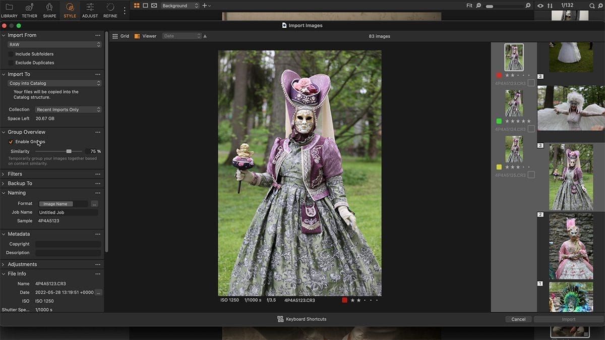 ภาพประกอบการใช้งานโปรแกรม Capture One Pro 16.8.4 ลำดับที่ 4