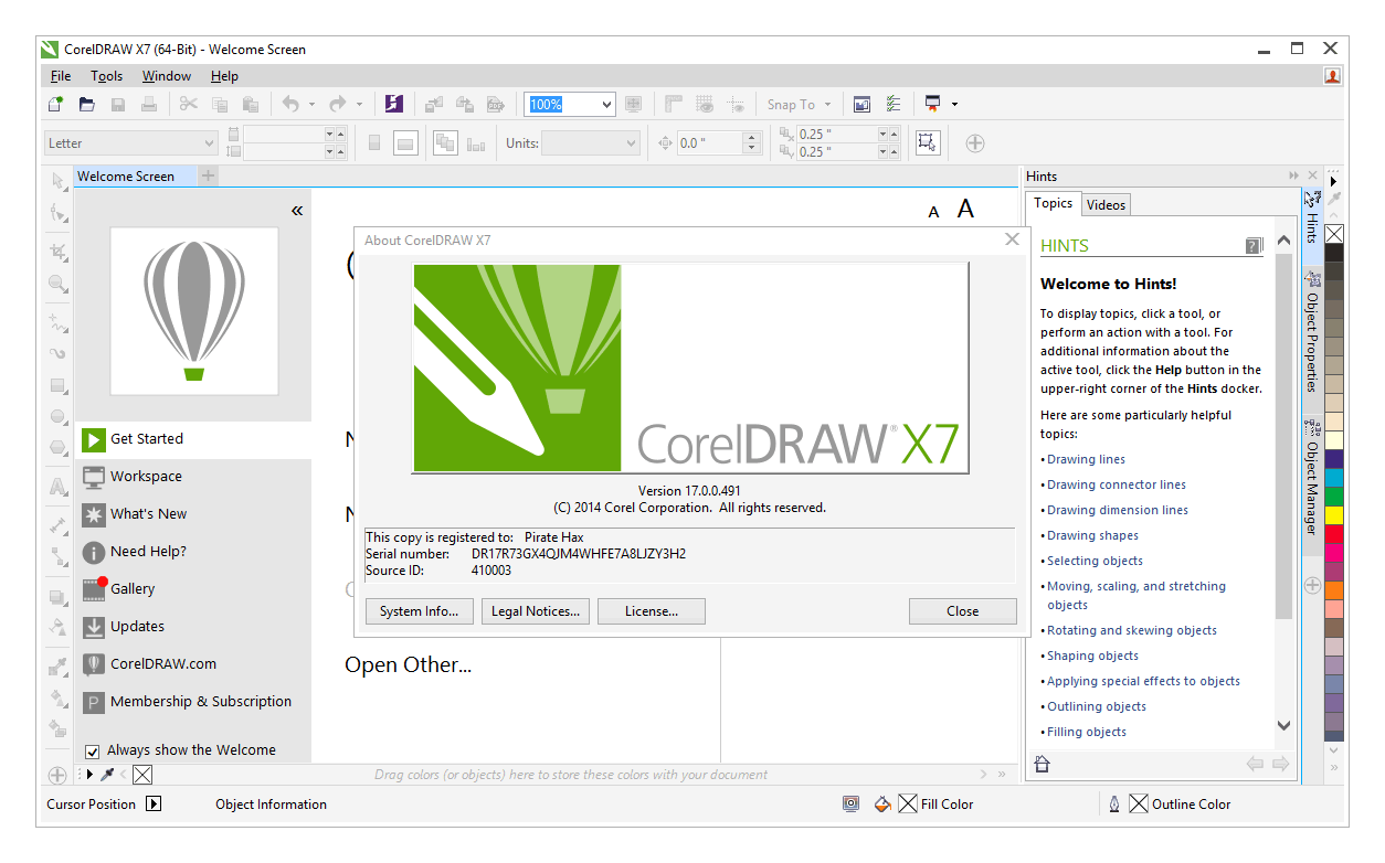 ภาพหน้าจอโปรแกรม โหลด CorelDRAW X7 [Full] ตัวเต็ม +วิธีติดตั้ง โปรแกรมออกแบบกราฟิก