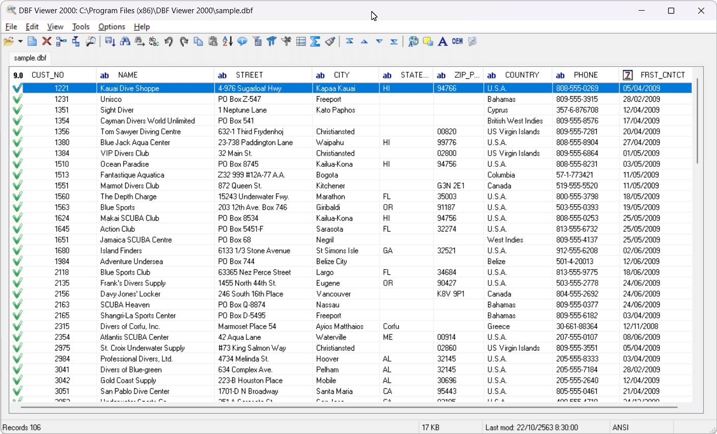 ภาพประกอบการใช้งานโปรแกรม DBF Viewer 2000 v9.28 ลำดับที่ 2