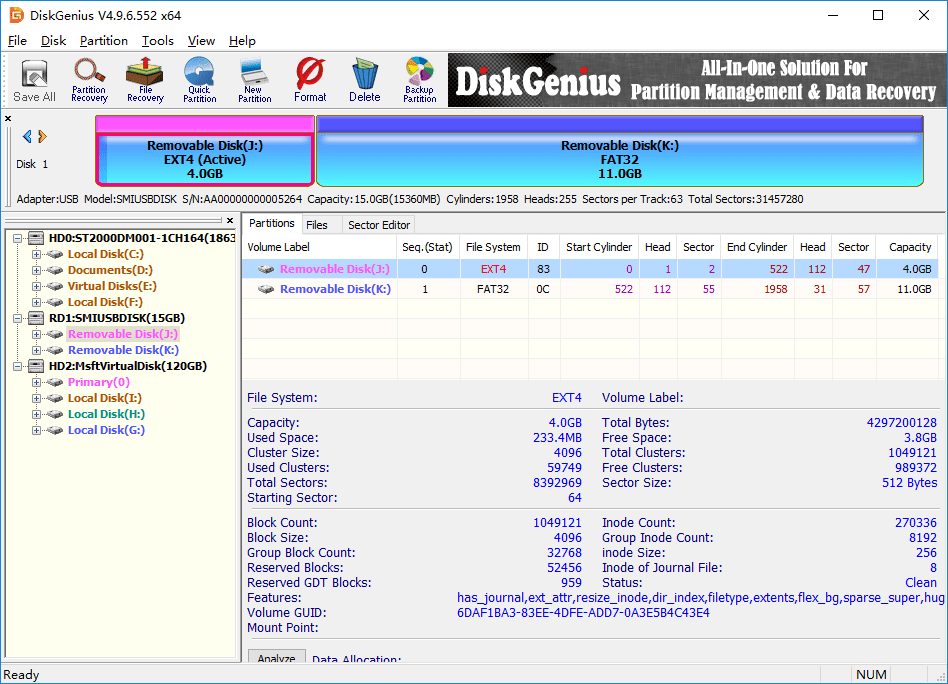 ภาพประกอบการใช้งานโปรแกรม DiskGenius Pro 6.2.0.1829 ลำดับที่ 2