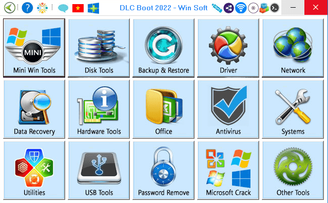 เมนูการใช้งานของโปรแกรม DLC Boot 2023 v4.3 (Full) ISO