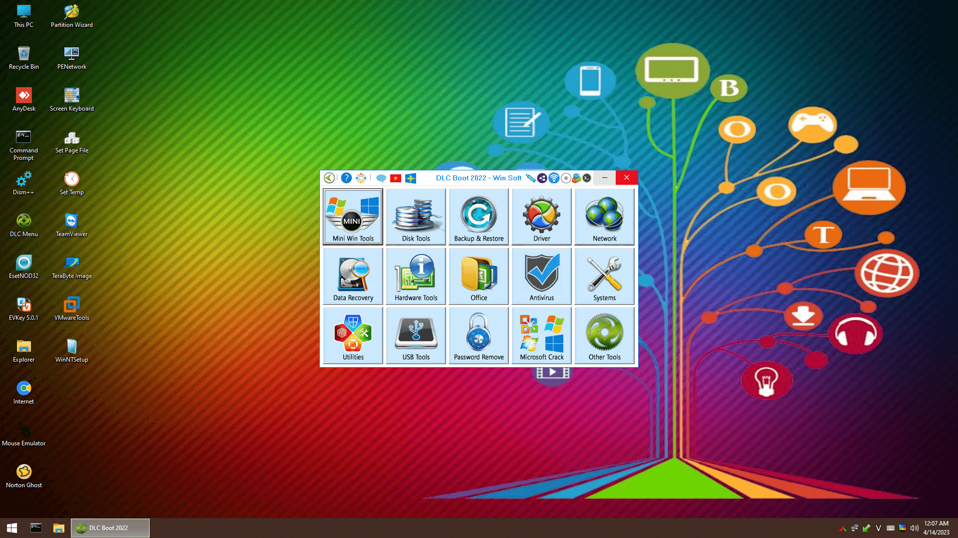 หน้าจอการใช้งานของโปรแกรม DLC Boot 2023 v4.3 (Full) ISO