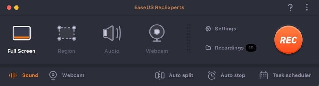หน้าจอการใช้งานของโปรแกรม EaseUS RecExperts Pro 4.0.3