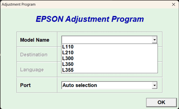 โปรแกรมเคลียร์ซับหมึก EPSON L series AIO