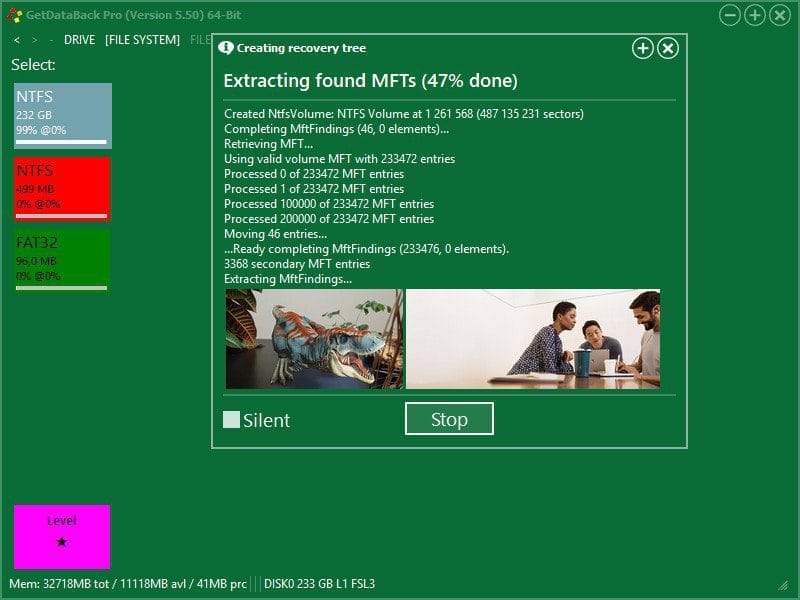 ภาพประกอบการใช้งานโปรแกรม GetDataBack Pro 5.78 ลำดับที่ 2