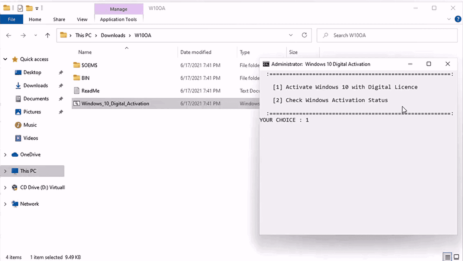 ภาพประกอบการใช้งานโปรแกรม วิธีการ Activate Windows 11 ถาวร แบบ Digital License ง่ายๆ ลำดับที่ 5