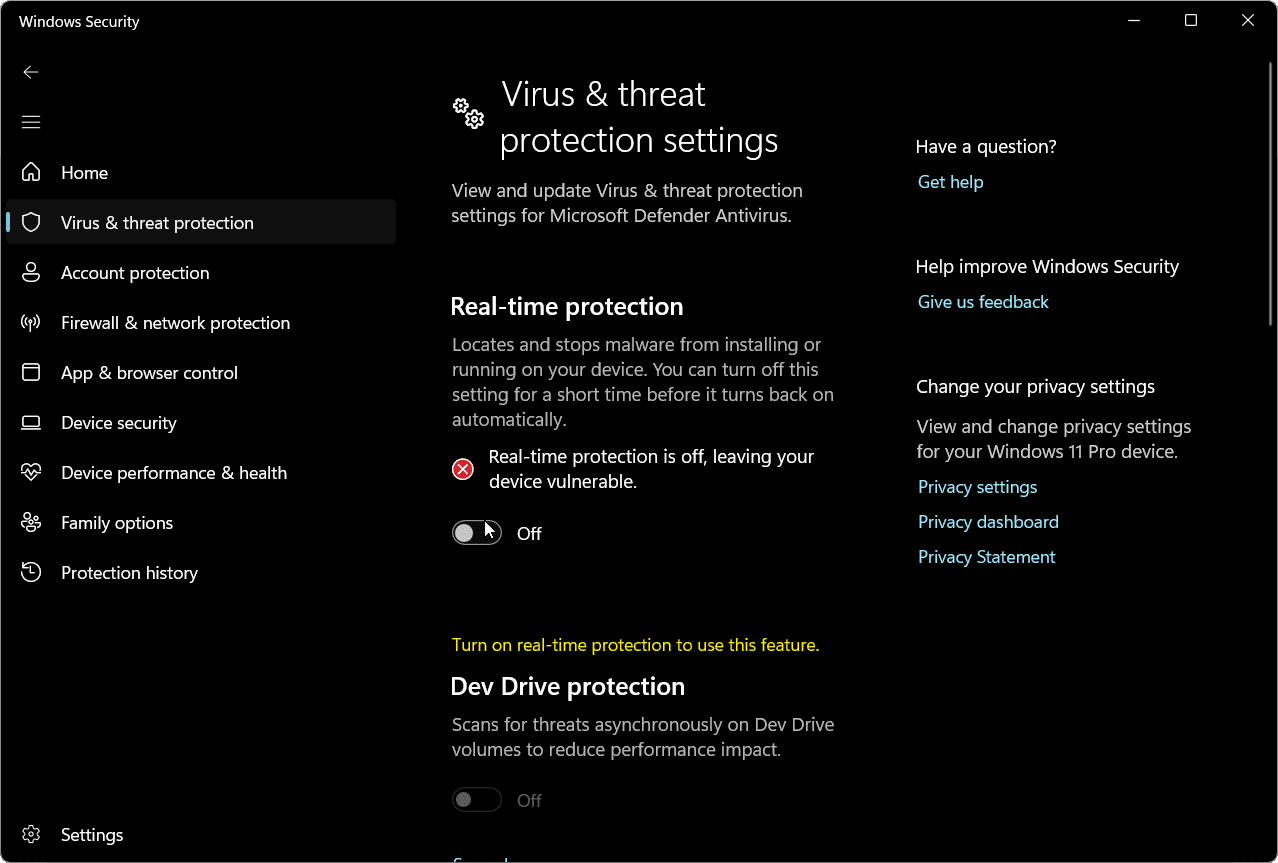 วิธีปิดแอนตี้ไวรัสใน Windows 11 (เพื่อลงโปรแกรม หรือเล่นเกม) ภาพหน้าจอโปรแกรม วิธีปิดแอนตี้ไวรัสใน Windows 11 (เพื่อลงโปรแกรม หรือเล่นเกม)