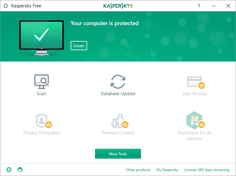 ภาพหน้าจอโปรแกรม โหลด Kaspersky Free Antivirus 2018 [Full] ถาวร ฟรีของดี ไม่มีหมดอายุ!
