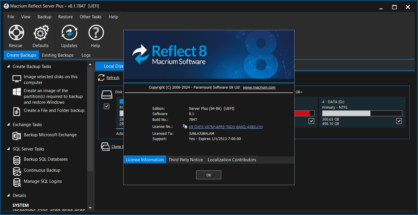 ภาพประกอบการใช้งานโปรแกรม Macrium Reflect 10.0.8843 (Full Version) ลำดับที่ 3