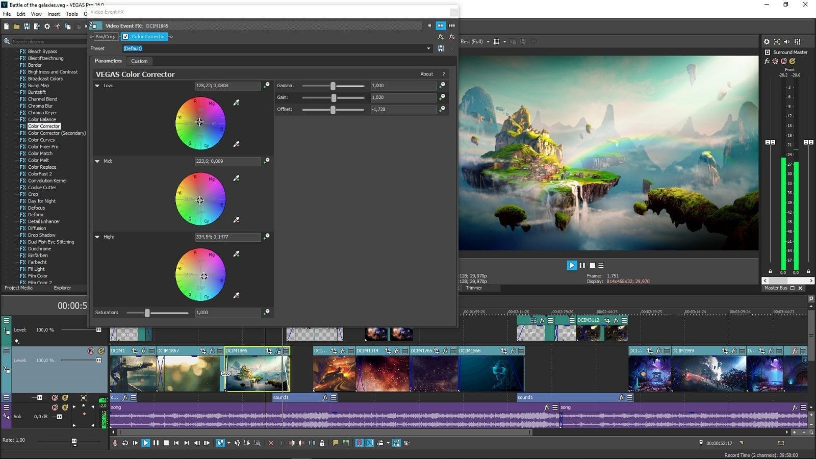 ภาพประกอบการใช้งานโปรแกรม MAGIX Vegas Pro 16.0.0.424 ลำดับที่ 2