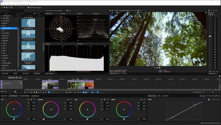 หน้าจอการใช้งานของโปรแกรม VEGAS Pro 19.0.0.643 (Full) Free Permanent Download - Professional Vid