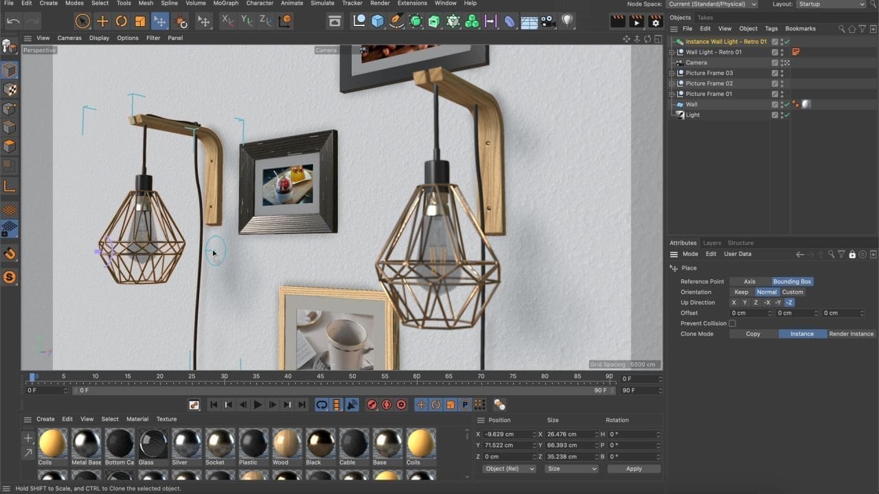 หน้าจอการใช้งานของโปรแกรม Maxon Cinema 4D 2023.2.2