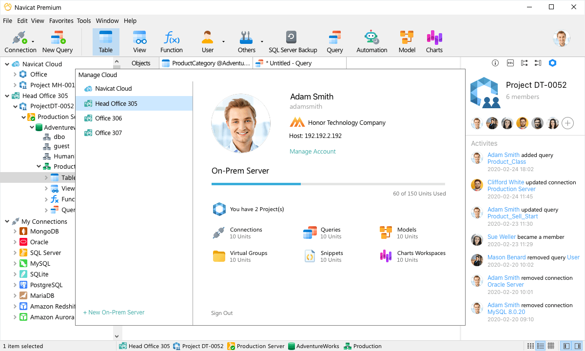 ภาพประกอบการใช้งานโปรแกรม Navicat Premium 17.3.10 ลำดับที่ 2