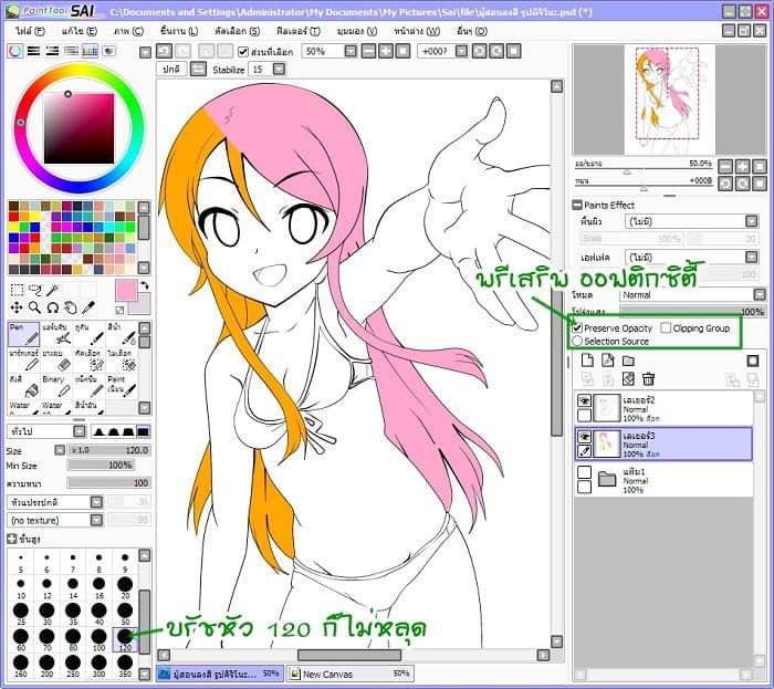 ภาพประกอบการใช้งานโปรแกรม PaintTool SAI 1.2.5 [Full] ลำดับที่ 2