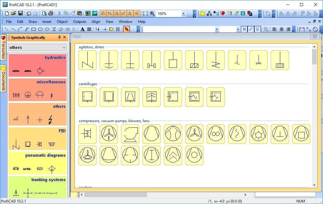 หน้าจอการใช้งานของโปรแกรม ProfiCAD 14.0