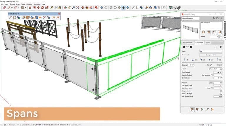 หน้าจอการใช้งานของโปรแกรม Profile Builder 3.3.4 for SketchUp 2023 (Full)