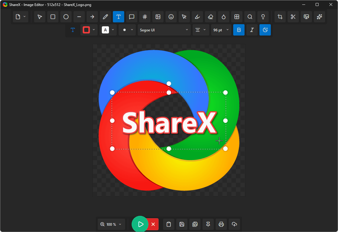 หน้าจอการใช้งานของโปรแกรม ShareX 21.0.0
