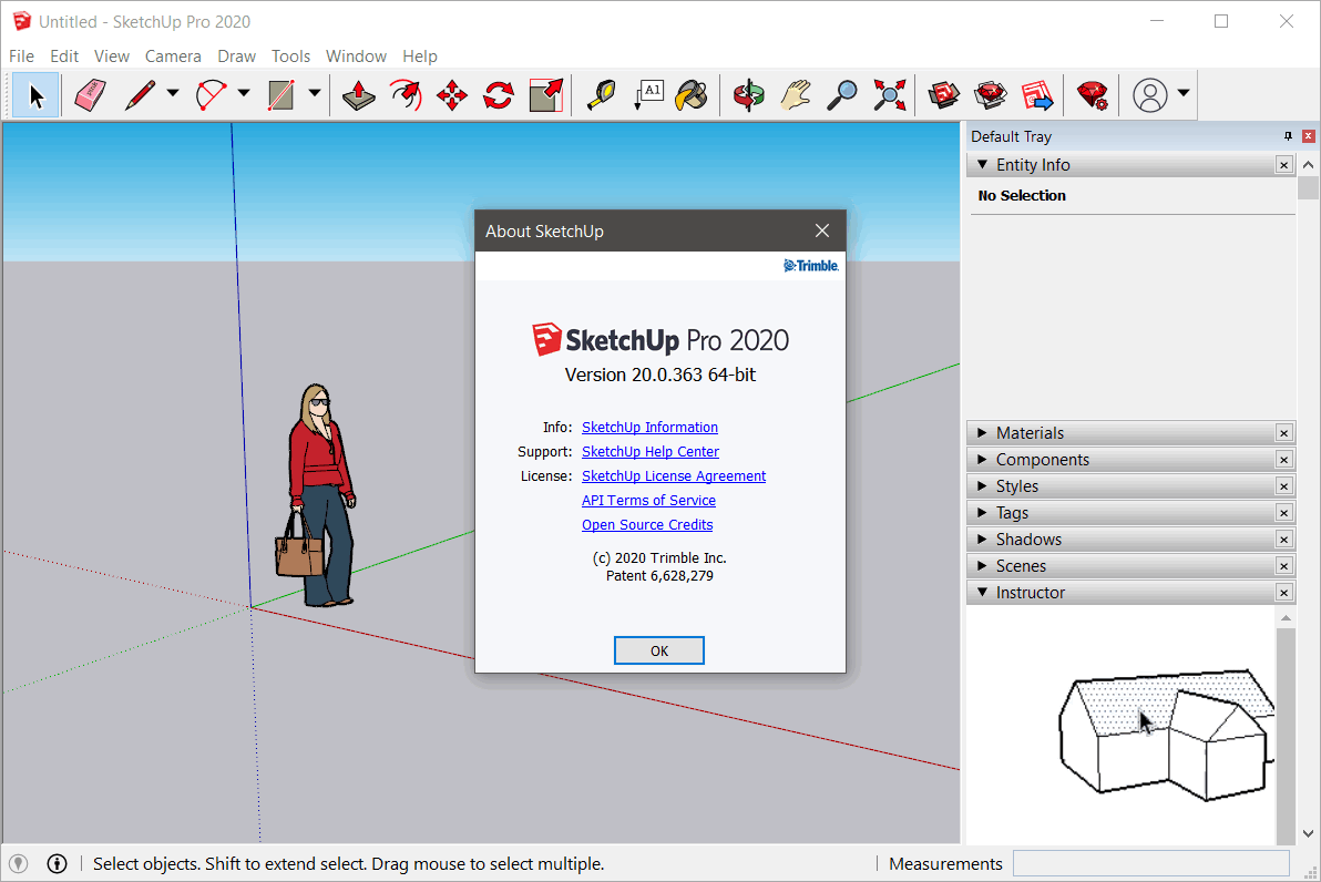 ภาพประกอบการใช้งานโปรแกรม SketchUp Pro 2020 v20.2.172 ลำดับที่ 2
