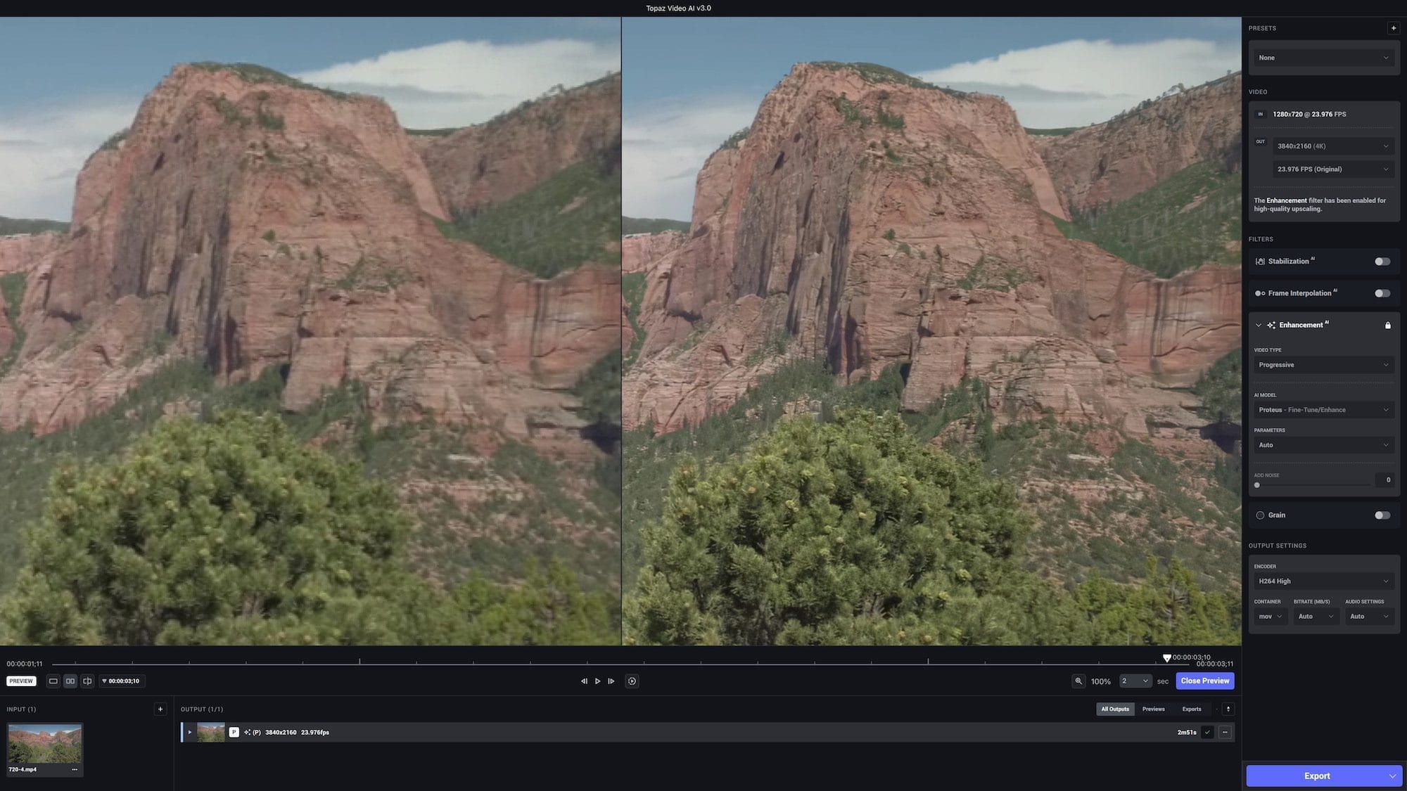 ภาพหน้าจอโปรแกรม Topaz Video Pro 1.7.0