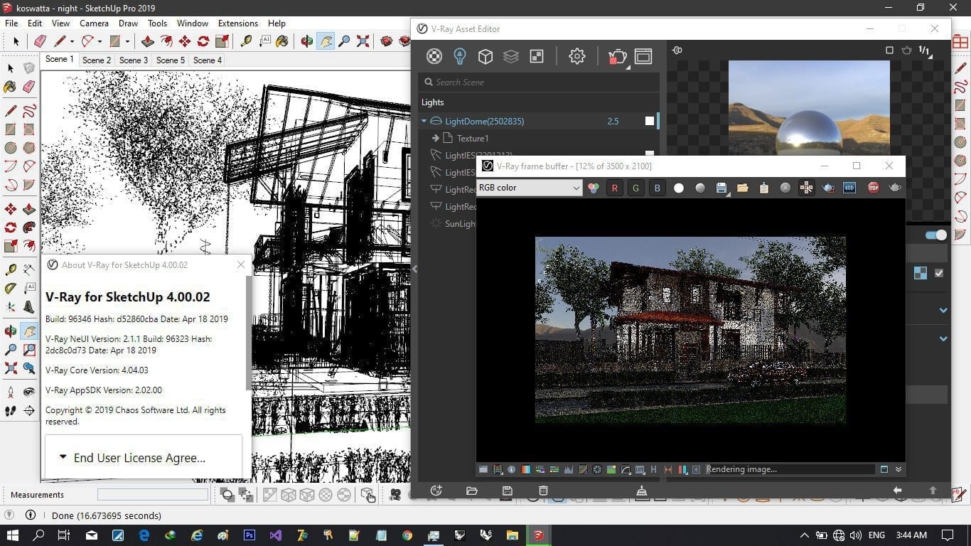 V-Ray 6.20.06 for SketchUp 2019-2024 ภาพหน้าจอโปรแกรม V-Ray 6.20.06 for SketchUp 2019-2024