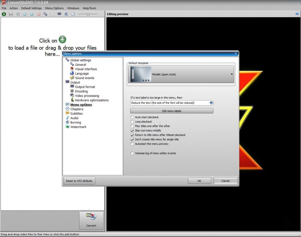 หน้าจอการใช้งานของโปรแกรม VSO ConvertXtoDVD 7.5.0.157