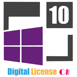 ภาพหน้าจอโปรแกรม W10 Digital License C# 3.7