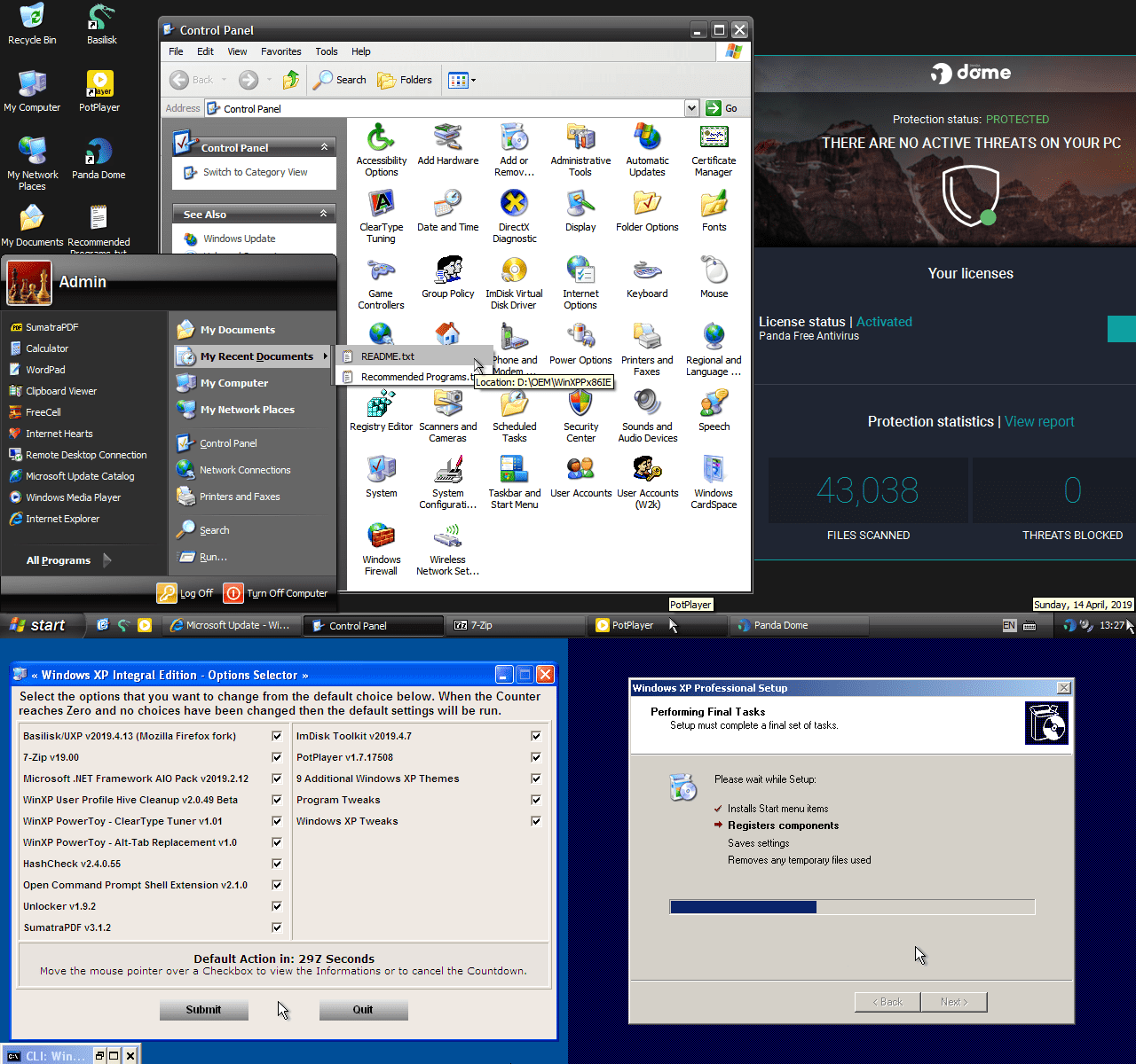 Windows XP Integral Edition Screenshots Installation Desktop Malware Scan
