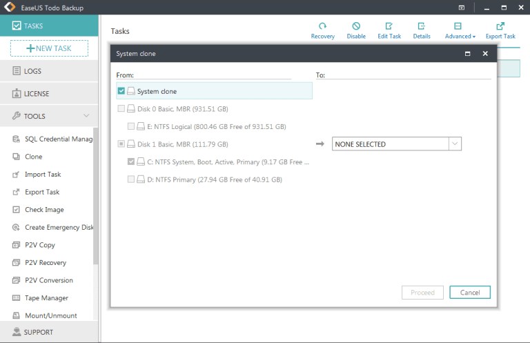 EaseUS Todo Backup Screenshot